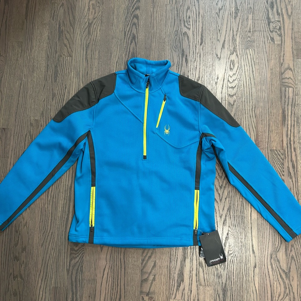 Spyder Blue and Black Quarter-Zip Pullover